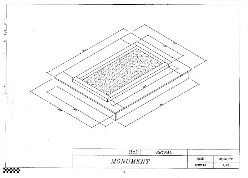 plan d'habillage de caveau pour le cimetière du Teich